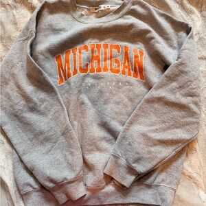 Missguided Gray and Orange Michigan Crewneck Sweater